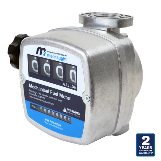 Macnaught M3 Series 5-32 GPM, 1" Aluminum Mechanical Fuel Flow Meter – PN# FPM-MECH