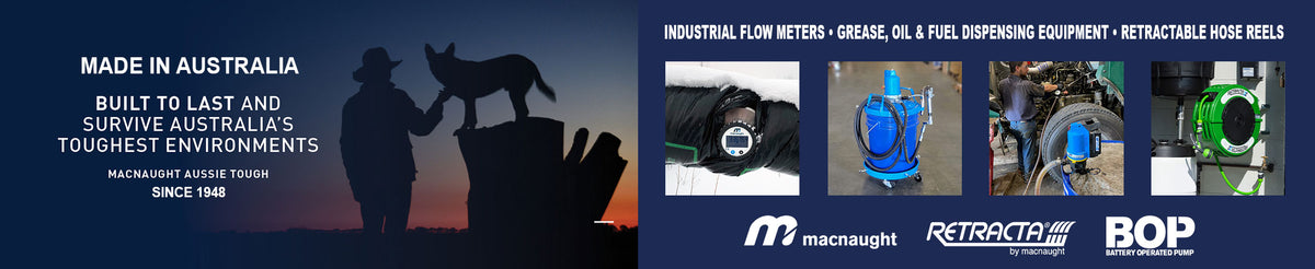 Macnaught Industrial Flow Meters, Grease, Oil & Fuel Dispensing Equipment, Retractable Hose Reels
