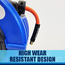 R3 Engineered Thermoplastic Heavy Duty Hose Reel Air Water Service  3/8 inch x 65 ft 300 PSI  Blue Case / Orange Hose  PN