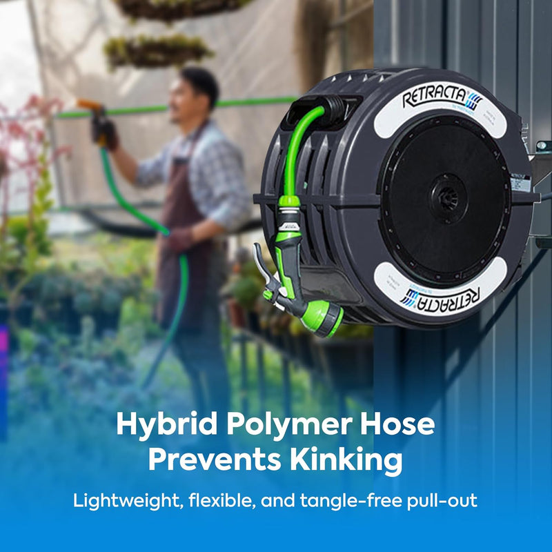 Retractable Garden Hose Reel - 60 Ft - Gray Case - PN