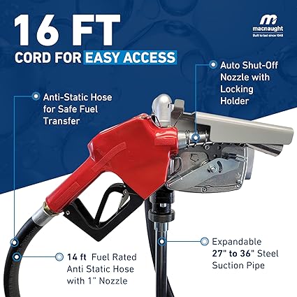 16 Ft Fuel Transfer Pump -  Macnaught USA