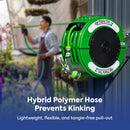 Macnaught Garden Hose Reel with lightweight, flexible and tangle free Hybrid Polymer Hose  