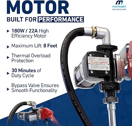 Macnaught M3 12 Volt 15 GPM 3/4″ High Flow Fuel Transfer Pump – PN