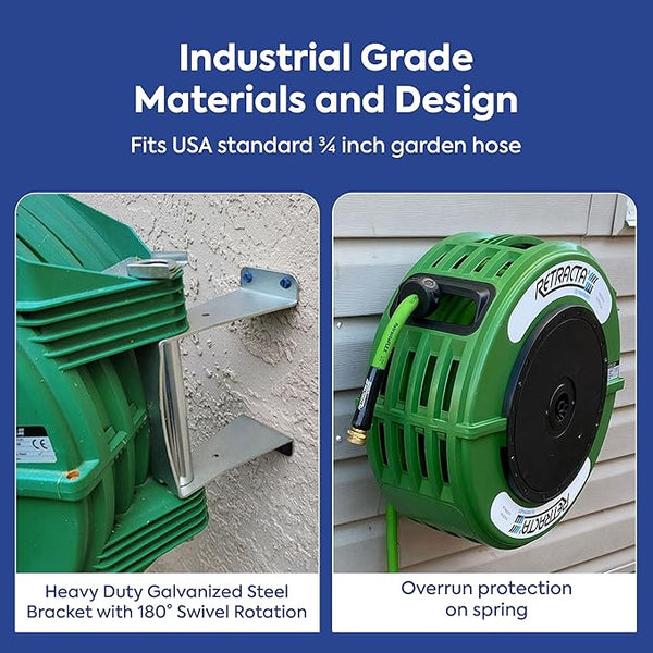 Garden Hose Reel - 82ft - Green Case | Macnaught USA