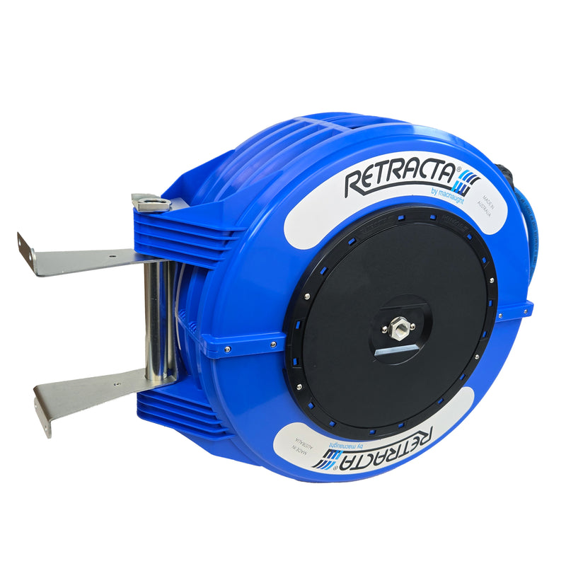 R3 Engineered Thermoplastic Heavy Duty Hose Reel Air Water Service  1/2 inch x 65 ft 300 PSI  Blue Case / Blue Hose  PN