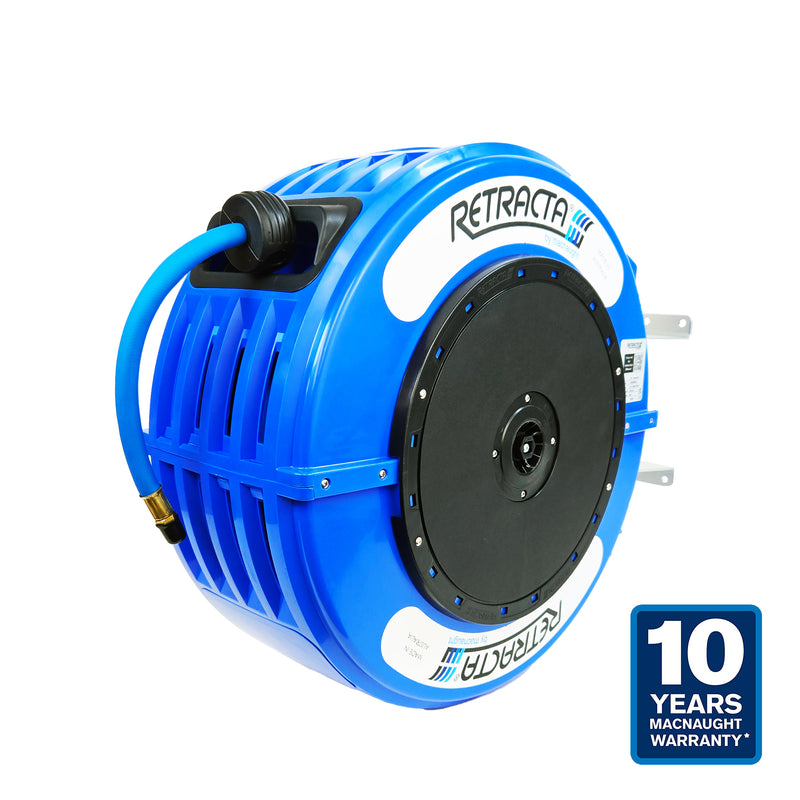 R3 Engineered Thermoplastic Heavy Duty Hose Reel Air Water Service  3/8 inch x 65 ft 300 PSI  Blue Case / Blue Hose  PN