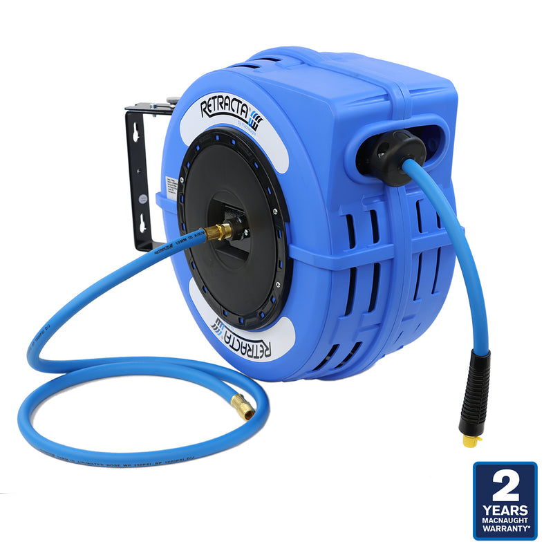 Macnaught C1 Retracta Heavy Duty Hose Reel for Air Water Service - 3/8 inch x 50 ft 300 PSI  Blue Case -  PN