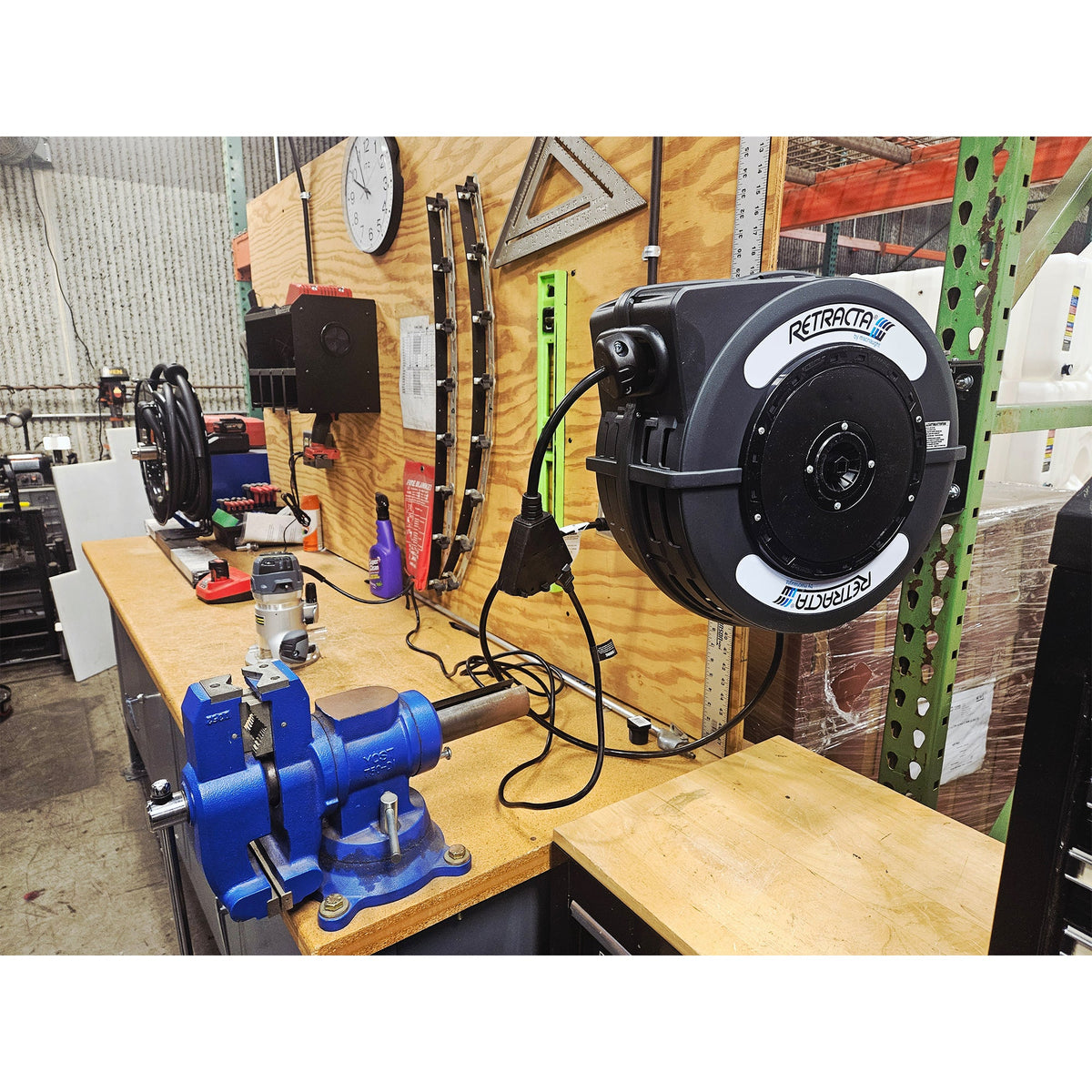 65ft Heavy Duty Retractable Electric Cord Reel | Macnaught USA