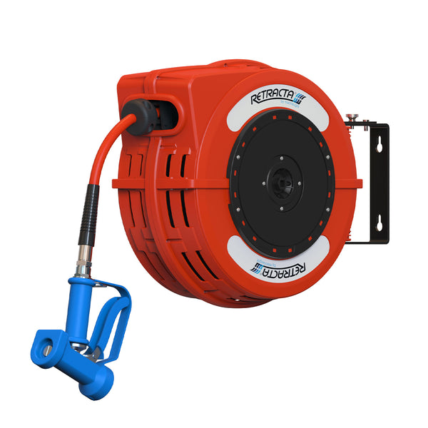 Macnaught C1 Retracta Heavy Duty 300 PSI Retractable Hose Reel for Hot/Cold Water Service - 1/2 inch x 40 ft High Temperature Hose Rated to 176°F