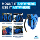 Industrial Grade Air / Water Hose Reel with 1/2in. x 50ft hose, 300 PSI Shop and Truck Mount Duty  PN