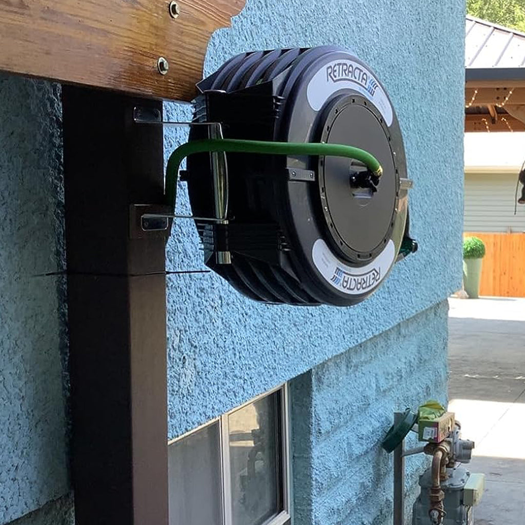 Retractable 60 ft. Garden Hose Reel | Self Winding Hose Reel