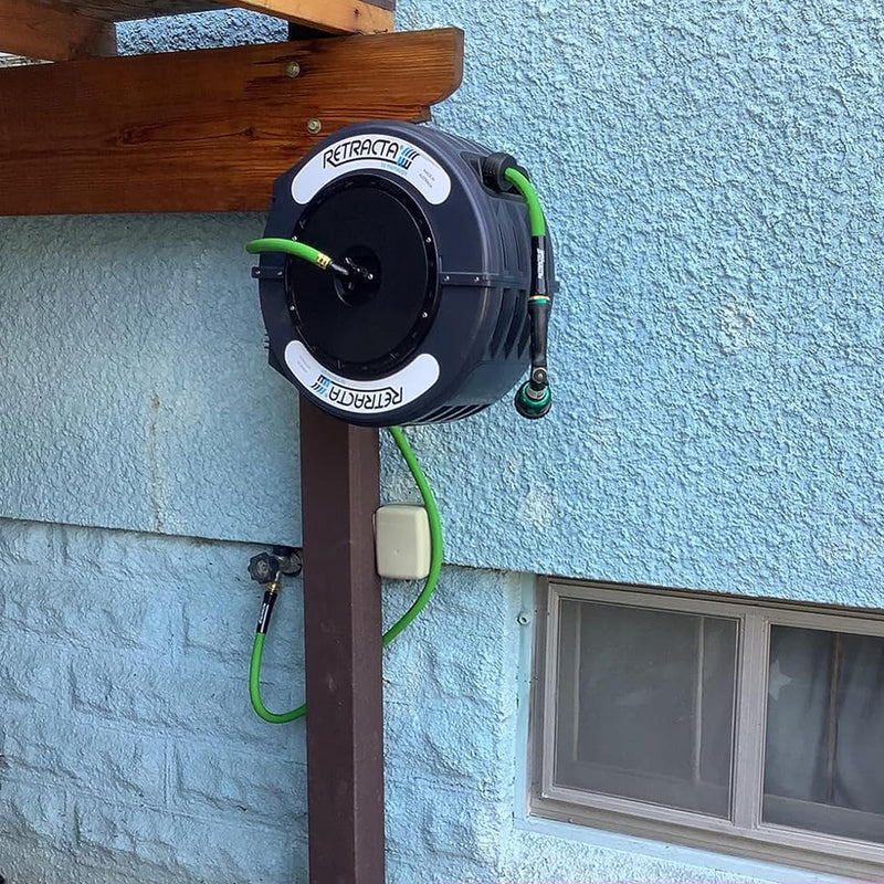 Retractable 60 ft. Garden Hose Reel | Self Winding Hose Reel