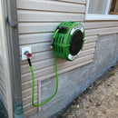 Macnaught Retractable Garden Hose Reel - 60 Ft. Green Case Wall mountable