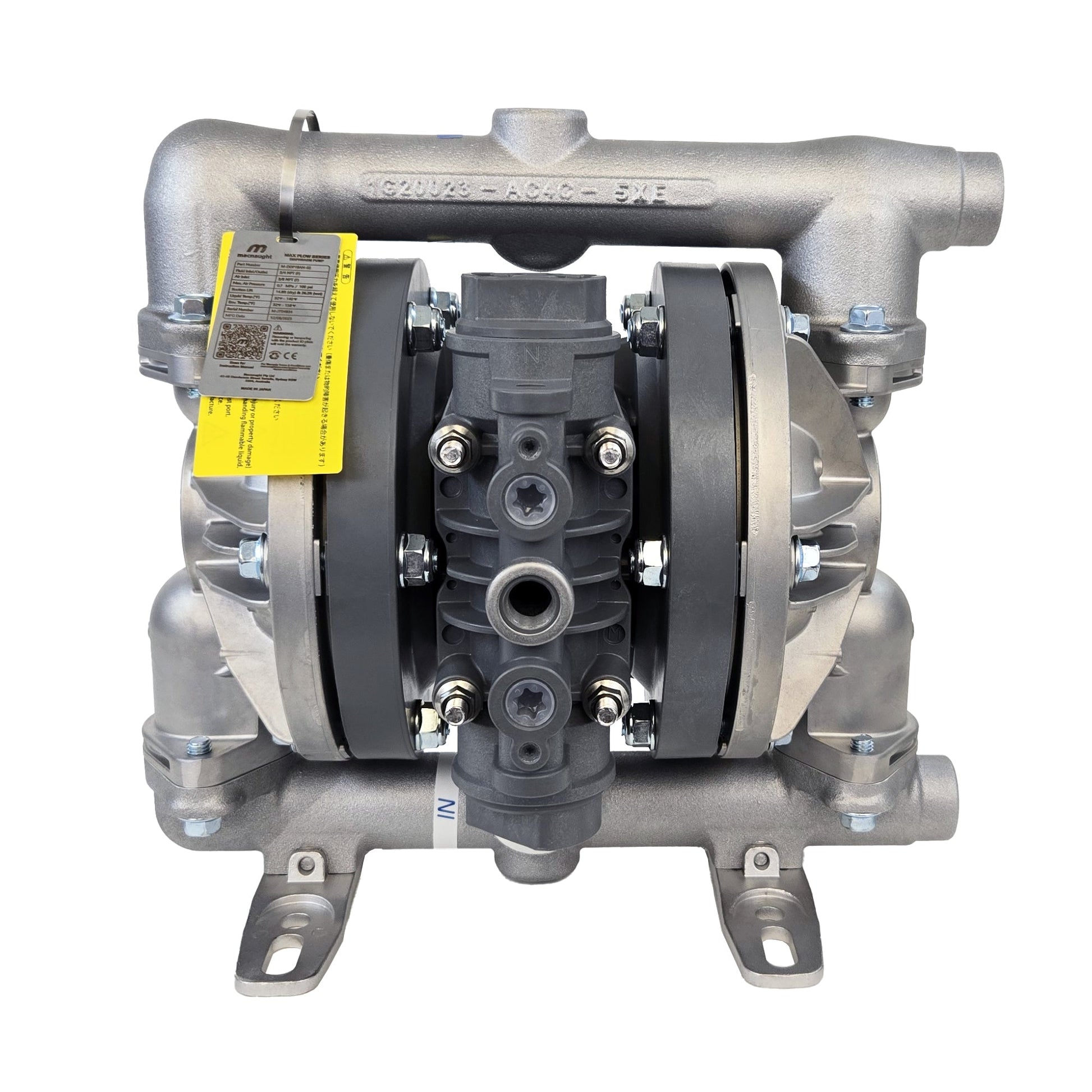  Max Flow Air Operated Double Diaphragm Pump 3/4 by Macnaught USA