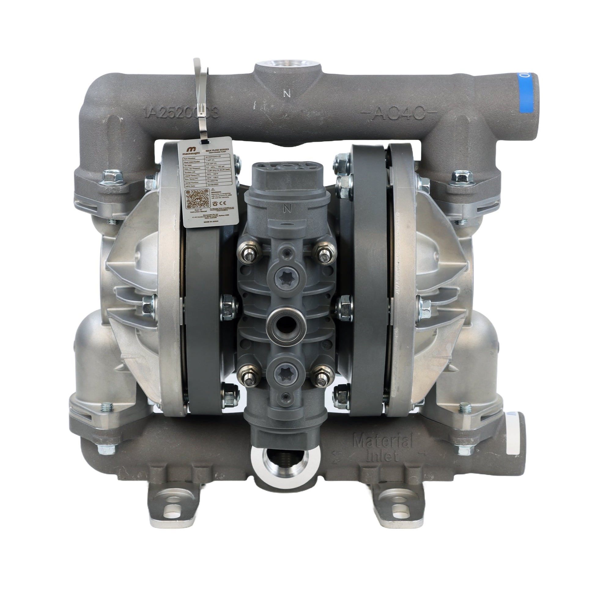 Macnaught Max Flow Air Operated Double Diaphragm Pump 1" NPT Back image