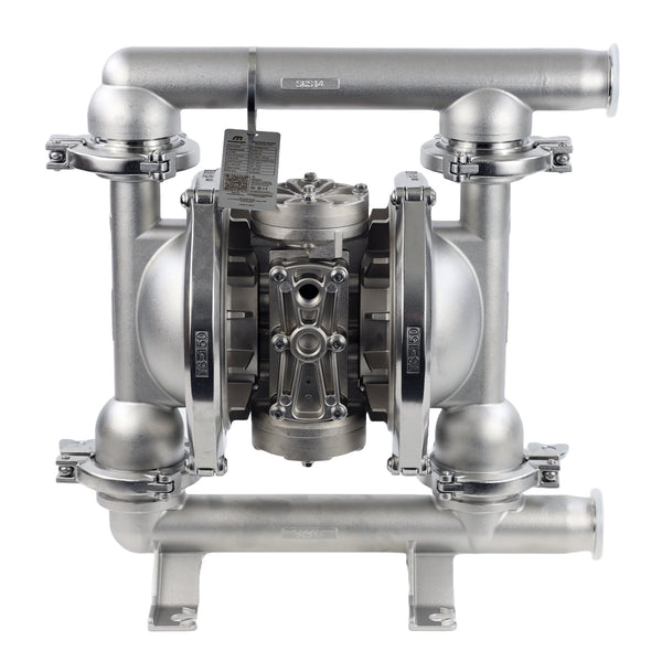 Max Flow FDA Compliant  AOD Pump 1.5" Tri-Clamp  47.6 GPM  SS/Teflon Dia - PN# M-DDP25SW-024