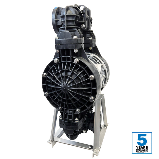 Max Flow Chemical Duty PVDF / Teflon Air Operated Double Diaphragm Pump 1½” ANSI FLG - 100GPM - PN# M-DDP38VT-02