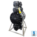 Max Flow Chemical Duty PVDF / Teflon Air Operated Double Diaphragm Pump 2" ANSI FLG - 158 GPM with 5 years warranty 