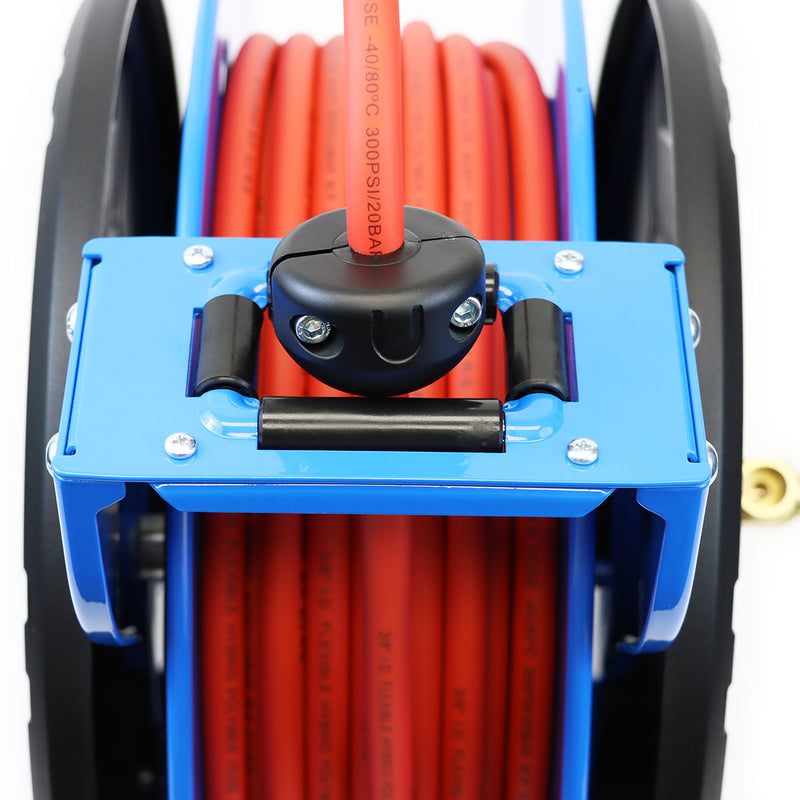 Heavy Duty Air/Water Hose Reel- 3/8x65 ft- Black Case - Macnaught Heavy Duty Air/Water Hose Reel- 3/8x65 ft- Black Case - Macnaught