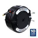 Heavy Duty Hose Reel Air Water Service 1/2 inch x 65 ft 300 PSI Black Case / Orange Hose PN
