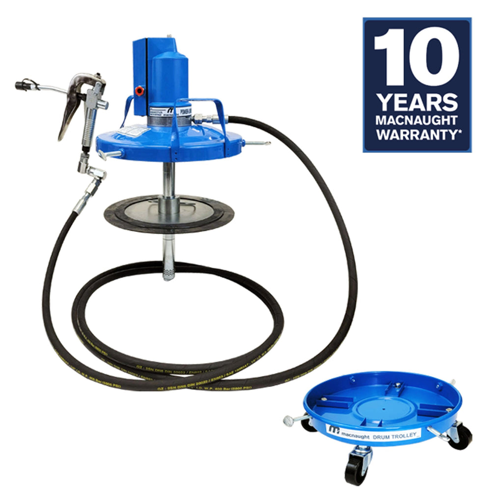 35lb/5 Gal. Air Operated Grease Pump with Trolley Macnaught USA