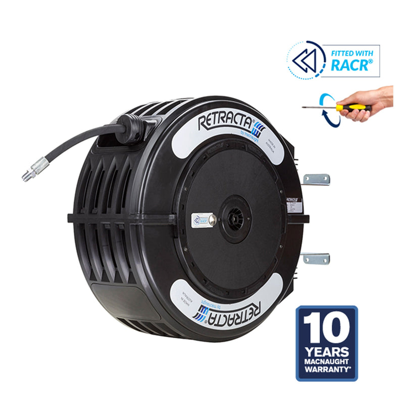 Retractable Hose Reel for Grease with 1/4” x 50 ft Hose | Macnaught USA 2819