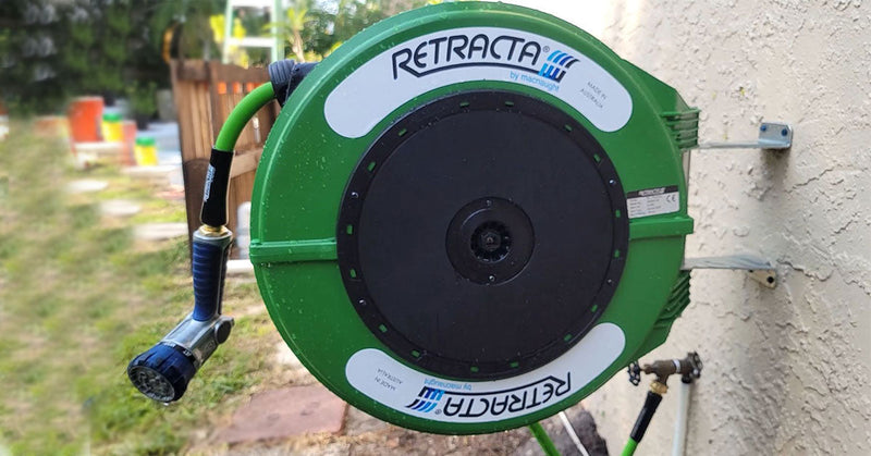 Retractable 82ft Garden Hose Reel, The First Australian Industrial-designed Garden Reel Built for The Consumer. Wall Mounted & Includes Feeder Hose.