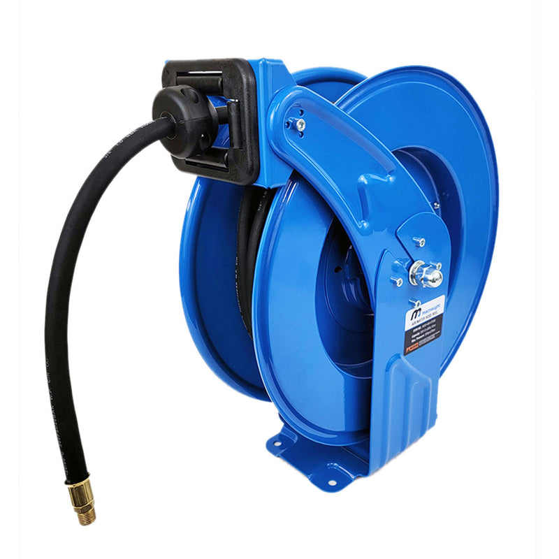 Macnaught M3 Industrial Grade Air / Water Hose Reel with 3/8in. x 50ft  hose, 300 PSI Shop and Truck Mount Duty PN# M3D-AW-37550